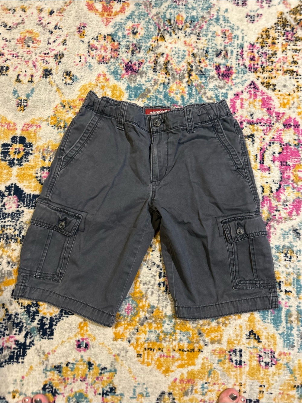 Boys Cargo Shorts in Charcoal Gray